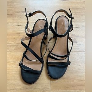Madewell strappy black leather heel